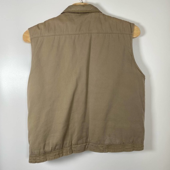 North Bay Men's XLT Tan Flannel Lining Heavy Thick Insulated Zip Vest Jacket - Picture 5 of 8